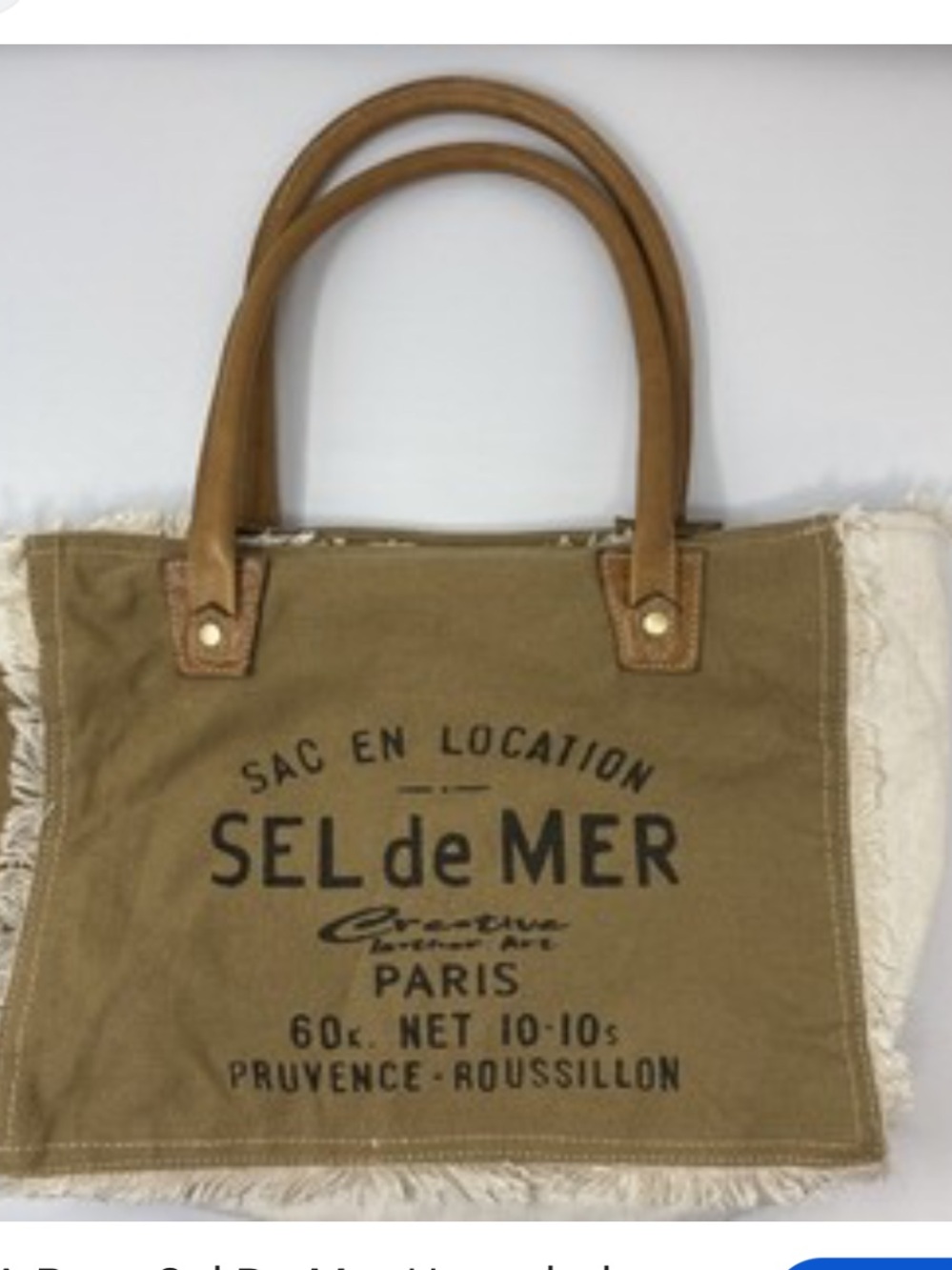 LAMYBA  Tote Bag in Olive with Leather Handles